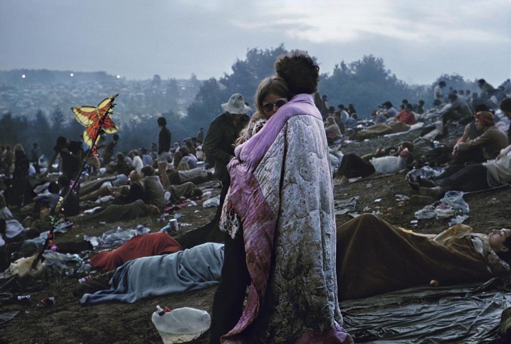 Portada álbum en vivo de Woodstock, Burk Uzzle.